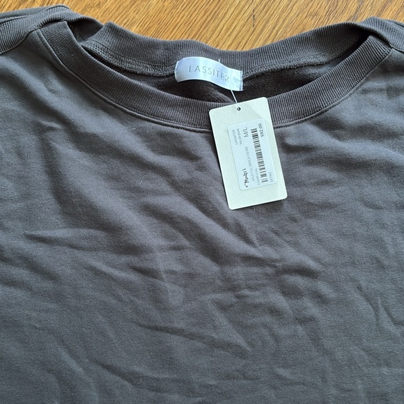 NWT Lassiter Ruffled Sweatshirt Dress in Charcoal - Picture 3 of 15